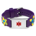 Purple Flower Power Medical ID Bracelet for Girls